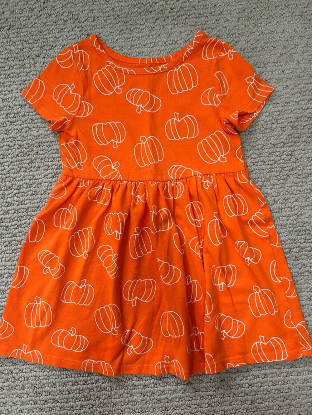Cat & Jack Orange Pumpkin Print Casual Dress